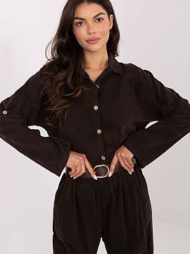 long sleeve shirt Italy Moda  Stylish women\'s shirt with a casual character, perfect for everyday wear. Made of a pleasant to the touch corduroy material with a dominant