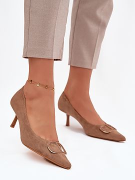 High heels Step in style  Women\'s high heels made of eco-suede. The model impresses with its classic line and pointed toe, which visually slims the legs and gives th