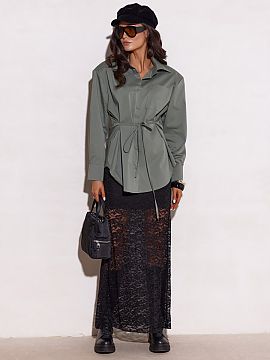 long sleeve shirt Roco Fashion  Stylish shirt with a classic cut delights with elegance and universal character, perfectly emphasizing the silhouette. Made in Poland with t