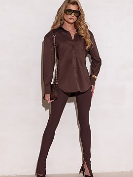 long sleeve shirt Roco Fashion  Stylish shirt with a classic cut delights with elegance and universal character, perfectly emphasizing the silhouette. Made in Poland with t