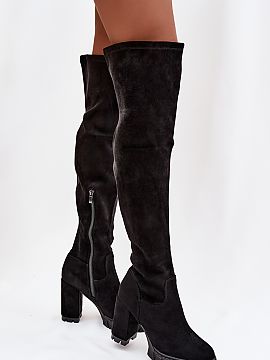 Heeled boots Step in style  Women\'s high boots knee-high are a feminine proposition that beautifully accentuates the legs. The model set on a high column heel visually