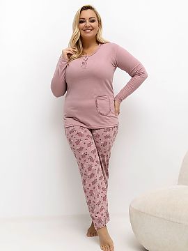 Plus Size Pajamas Forever Pink  Women\'s plus size pajamas are a comfortable, two-piece set created with full comfort and feminine style in mind. The set includes a long-sl