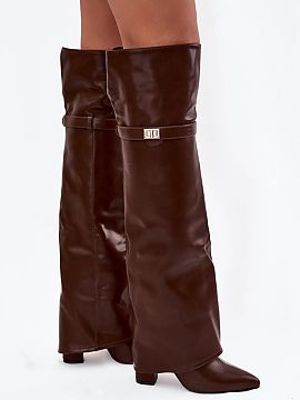 Heel boots Step in style  Women\'s boots with a rolled-up upper are a real hit of the upcoming autumn-winter season! The upper reaches above the knee and overlapping 
