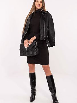 day dress Rue Paris  This everyday pencil dress combines comfort with minimalist elegance, making it perfect for both work and everyday wear. Made of ribbed cott