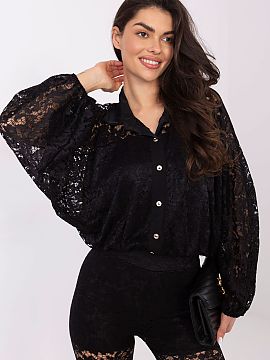 long sleeve shirt Italy Moda  An elegant women\'s shirt made of delicate lace is a stylish proposal perfect for everyday wear, work, formal outings, and parties. The open