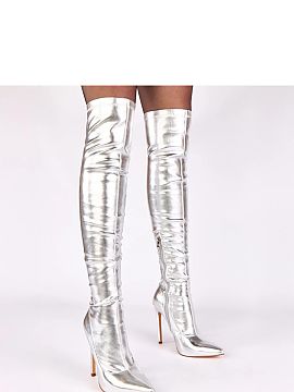 Heeled boots Solea  Elegant over-the-knee boots, made of high-quality synthetic leather, created for women who appreciate a bold, sensual style. The model featu