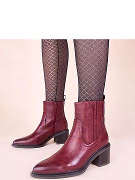 Heeled boots Solea  We present burgundy ankle boots with a slim heel and elastic insert Sesie from the renowned brand Gemre, which combine exceptional style and