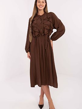 Daydress Italy Moda  Elegant shirt dress with a flared cut, perfect for everyday wear, work, and formal occasions. Made of viscose, it provides comfort, lightnes