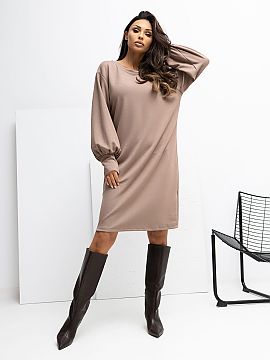 day dress Rue Paris  A sweatshirt dress made of buttery soft material is a proposal that delights with its softness, delicacy, and exceptionally pleasant touch f