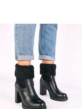 Heeled boots Solea  Slip-on ankle boots with a decorative upper part of the shaft in the form of elastic \