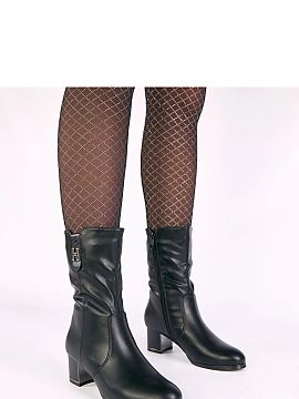 Heeled boots Solea  Boots with decorative zircons on the upper part are a combination of elegance, subtle shine, and comfort. Made of high-quality eco-leather, 