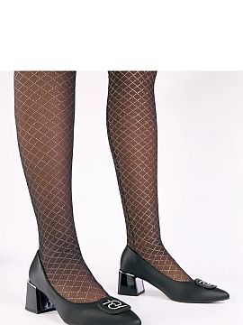 Block heel pumps Solea  Slip-on pumps with decorative zircons are an elegant proposition for women who value style, comfort, and subtle shine. Made of high-quality 