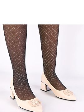 Block heel pumps Solea  Slip-on pumps with decorative zircons are an elegant proposition for women who appreciate style, comfort, and subtle shine. Made of high-qua