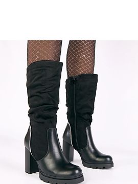 Heeled boots Solea  Boots with decorative zircons are an elegant and striking proposition for women who want to combine style with comfort. Made of high-quality