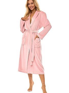 Bathrobe L&L collection  Elegant and comfortable knee-length women\'s bathrobe, perfect for relaxing at home. The loose, comfortable cut provides freedom of movement
