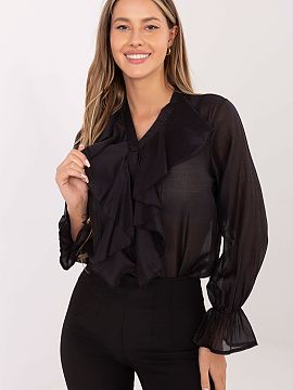 long sleeve shirt Factory Price  Elegant women\'s shirt without a collar, perfect for everyday wear, work, and more formal occasions. Made of high-quality blend of Tencel an