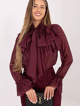 long sleeve shirt Factory Price  Elegant women\'s shirt with a stand-up collar, a classic model perfect for everyday wear, work, and formal occasions. Made of high-quality b