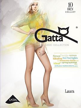 Tights Gatta  Ladies tights made of elastane yarn, transparent, semi-matt with a reinforced panties part. Thickness 10DEN. Visione colour.