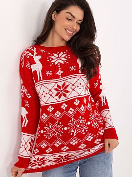 Jumper Italy Moda  Stylish, long women\'s sweater made of soft, pleasant to the touch acrylic is an excellent choice for the winter season. The dominant Christ