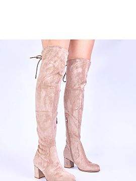 Heeled boots Solea  Discover unique beige over-the-knee boots on a stiletto heel by Gemre\'s Elai brand, created for women who appreciate elegance, comfort, and
