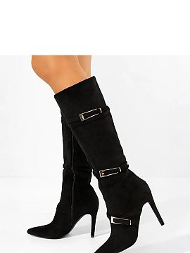 Heeled boots Solea  Discover a unique style with black high-heeled boots with decorative buckles Sadie from the well-known brand Gemre. These elegant high-heele