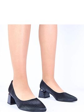 Block heel pumps Solea  Black low-heeled pumps with a silver accent by Gemre\'s Vallisa brand are the perfect choice for women who appreciate comfort, elegance, and