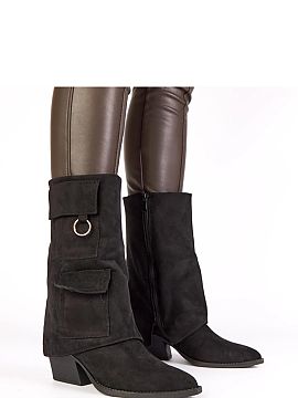 Heeled boots Solea  Black ankle boots with pockets Nadiia are the perfect choice for women who appreciate a combination of a fashionable look, comfort, and prac