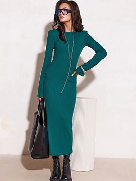 day dress Roco Fashion  Knit dress with a slim, fitted cut combines simplicity and subtle elegance for everyday wear. Made in Poland from exceptionally soft knitwea