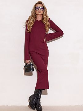 day dress Roco Fashion  The knitted dress with a slender, close-fitting cut combines simplicity and subtle elegance for everyday wear. Made in Poland from exception