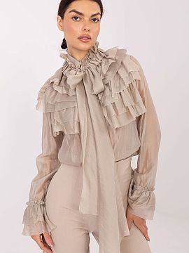 long sleeve shirt Factory Price  Elegant women\'s shirt with a stand-up collar, a classic model perfect for everyday wear, work, and formal occasions. Made of high-quality b