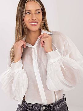 long sleeve shirt Factory Price  This elegant, slightly transparent women\'s shirt is a stylish proposal with a classic cut, perfect for everyday wear, work, and more formal