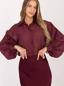 long sleeve shirt Factory Price  This elegant, slightly translucent women\'s shirt is a stylish proposal with a classic cut, perfect for everyday wear, work, and more formal