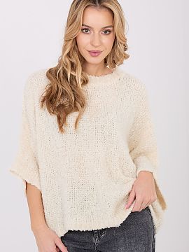 Jumper Factory Price  This loose women\'s boucle sweater is the perfect choice for everyday, casual styling. Made from a blend of acrylic, polyamide, viscose, and