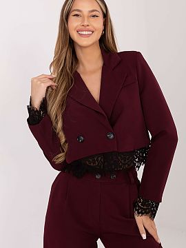 Jacket Italy Moda  An elegant women\'s blazer is a unique model created for special occasions, combining classic form with eye-catching, feminine decorations. 