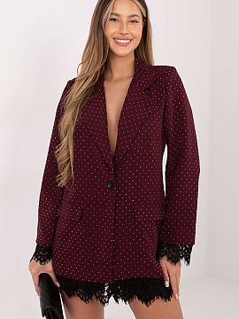Jacket Italy Moda  Elegant women\'s blazer is a perfect choice for formal occasions and stylish events, where style and striking details matter. Its classic fo