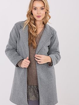 Coat Italy Moda  An elegant women\'s transitional coat is a stylish and versatile proposal perfect for autumn, winter, and spring. Its classic cut with lapel