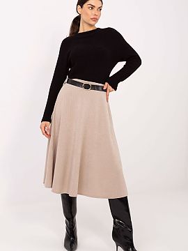 Skirt Rue Paris  Stylish and feminine flared knit skirt, perfect for everyday wear, work, and more elegant occasions. Made of a polyester blend with elastane