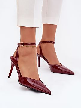 High heels Step in style  Women\'s high heels made of patent eco-leather. The shiny finish beautifully presents itself on the foot, and the pointed toes add elegance 