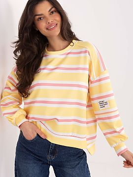 sweatshirt Italy Moda  Stylish women\'s sweatshirt with a casual character, perfect for everyday wear. It stands out with a trendy striped pattern, which gives it 
