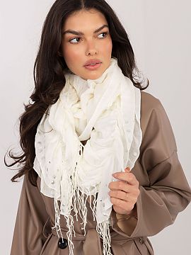 Scarf AT  Stylish scarf with fringe and decorative studs is an eye-catching accessory that will perfectly complement both everyday and more bold styli