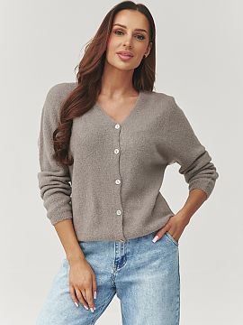Cardigan Makadamia  Stylish and feminine women\'s cardigan fastened with buttons, which combines comfort and timeless elegance. The model is made of soft and pl