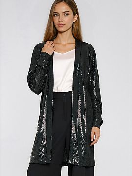 Cardigan Nife  Stylish oversized throw, which combines comfort with a striking style perfectly. Made of material decorated with glued sequins, it impresses
