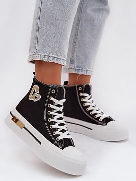 Sneakers Step in style  Women\'s sneakers on a massive platform are a stylish proposal for everyday wear. The thick platform ensures comfort and stability, and the 