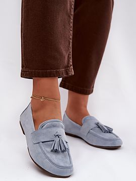 Mocassin Step in style  Women\'s loafers made of eco-suede are a comfortable and stylish option for everyday wear. The flat sole and soft insole provide comfort, an