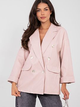 Jacket Rue Paris  Stylish women\'s faux leather blazer is a stylish proposal for casual and office styling. Made of high-quality material that is a combinatio