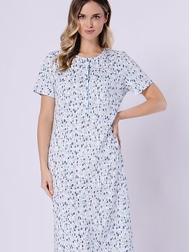 Nightshirt M-Max  This nightgown combines comfort with functional design. It has a round neckline and short sleeves, and the loose, comfortable cut provides f