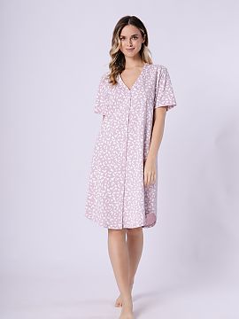 Nightshirt M-Max  This nightgown combines comfort with subtle, classic style. Loose, comfortable cut and soft, breathable fabric with a print ensure full free
