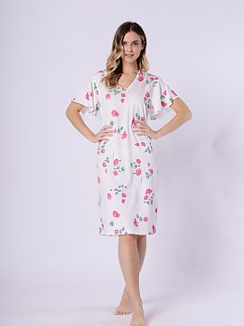 Nightshirt M-Max  This nightgown combines comfort with subtle style. It features a V-neckline and a loose, comfortable fit that allows for full range of motio