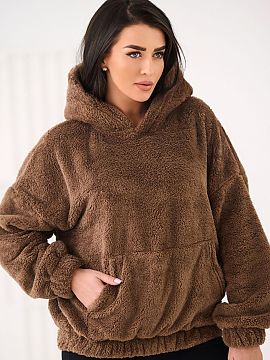 Sweatshirt Factory Price  Casual women\'s sweatshirt with a charming teddy bear motif is the perfect choice for everyday stylizations. Made of pleasant to the touch m