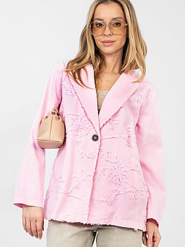 Jacket Rue Paris  Casual women\'s blazer made of high-quality cotton, perfect for everyday styling. The denim material gives it a casual character, while maki